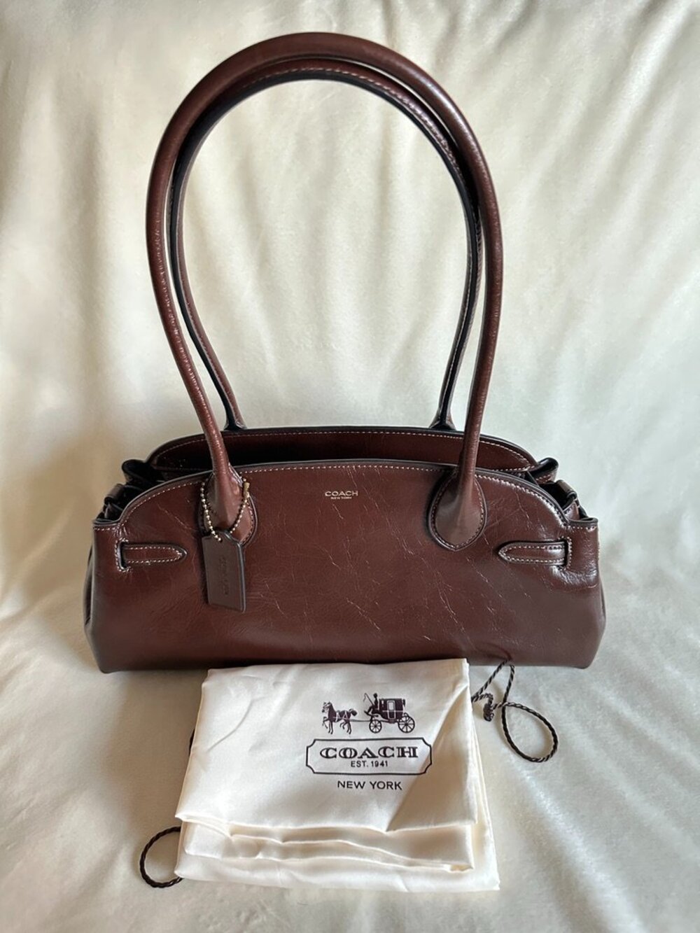 Pre-owned! Coach CAM03 Empire 34 Brass/Maple Carryall Bag Women's Shoulder Bag